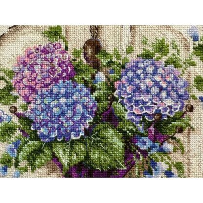 Kit point de croix RIOLIS 2087 Couronne d'hortensias 24x30cm