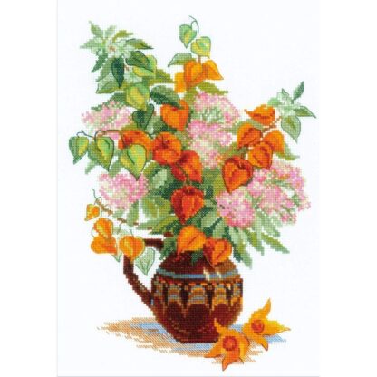 Kit point de croix RIOLIS 2086 Bouquet de Physalis Broderiedumonde