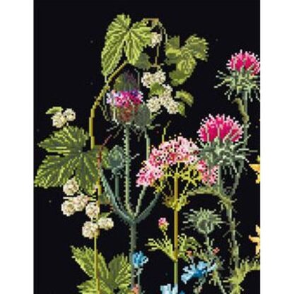 Kit point de croix Thea Gouverneur 424 Aïda noire Fleurs des champs 35x46cm