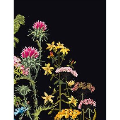 Kit point de croix Thea Gouverneur 424 Aïda noire Fleurs des champs 35x46cm