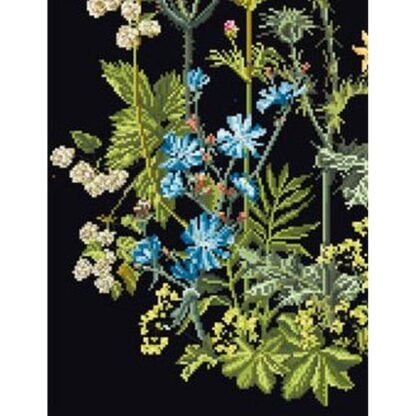 Kit point de croix Thea Gouverneur 424 Aïda noire Fleurs des champs 35x46cm