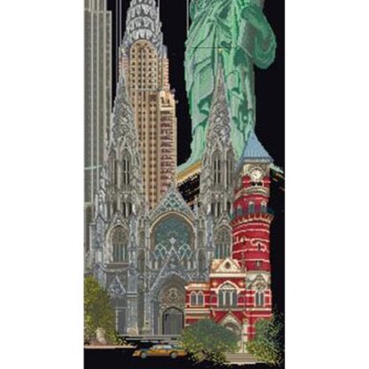 Kit point de croix Thea Gouverneur 471 Aïda noire New York 50x79cm