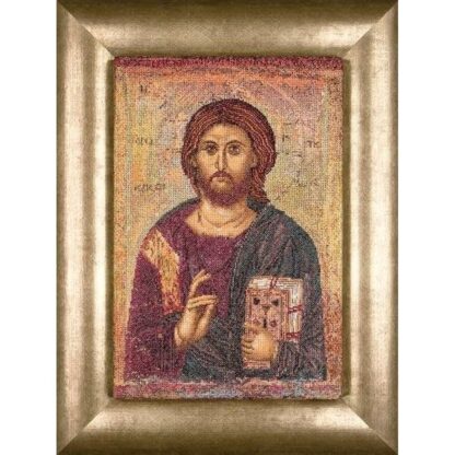 Kit point de croix Thea Gouverneur 476 Aïda Icône Christ Pantokrator 22x34cm