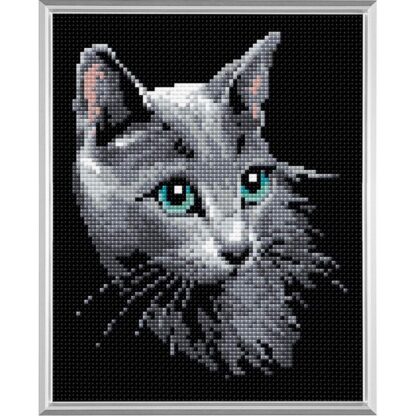 Kit de broderie Diamant RIOLIS AM0014 Chat bleu russe 20x25cm