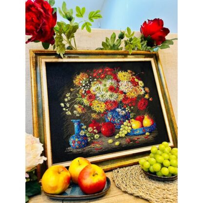 Kit point de croix RIOLIS 2068 Nature morte aux chrysanthèmes 40x30cm