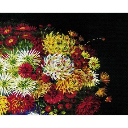 Kit point de croix RIOLIS 2068 Nature morte aux chrysanthèmes 40x30cm