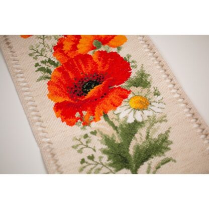 Kit point de croix RIOLIS 2067 Coquelicots et marguerites 19x90cm