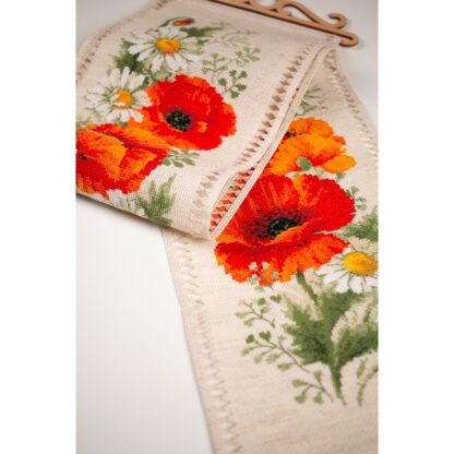 Kit point de croix RIOLIS 2067 Coquelicots et marguerites 19x90cm