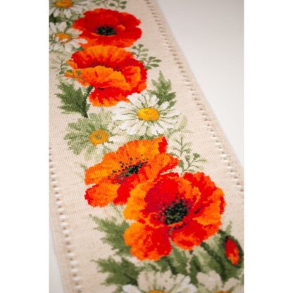 Kit point de croix RIOLIS 2067 Coquelicots et marguerites 19x90cm