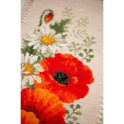 Kit point de croix RIOLIS 2067 Coquelicots et marguerites 19x90cm