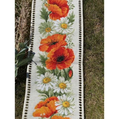 Kit point de croix RIOLIS 2067 Coquelicots et marguerites 19x90cm