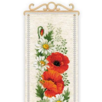 Kit point de croix RIOLIS 2067 Coquelicots et marguerites 19x90cm