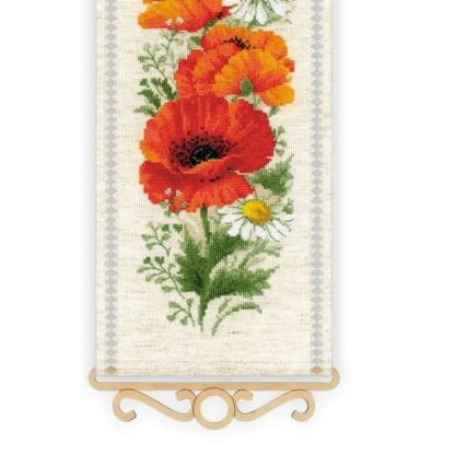 Kit point de croix RIOLIS 2067 Coquelicots et marguerites 19x90cm