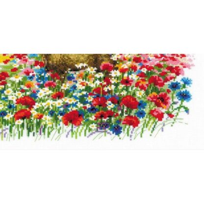 Kit point de croix RIOLIS 2066 Prairie fleurie 55x25cm