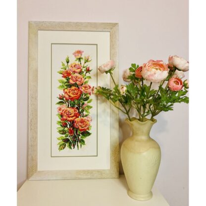 Kit point de croix RIOLIS 2067 Roses fleuries 20x50cm