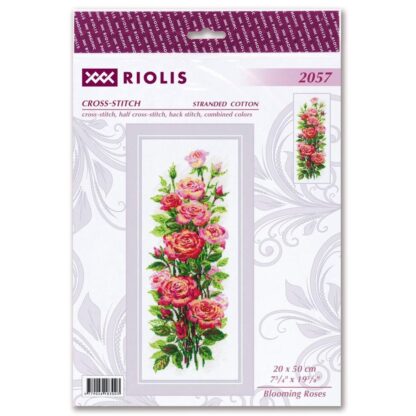 Kit point de croix RIOLIS 2067 Roses fleuries 20x50cm