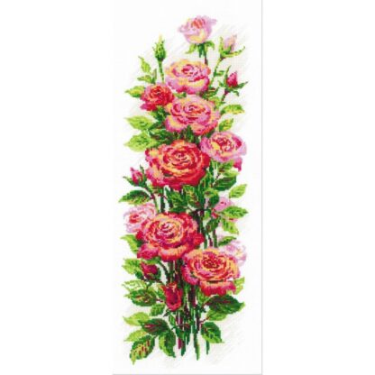 Kit point de croix RIOLIS 2067 Roses fleuries Broderiedumonde