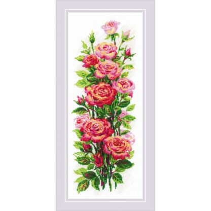 Kit point de croix RIOLIS 2067 Roses fleuries 20x50cm