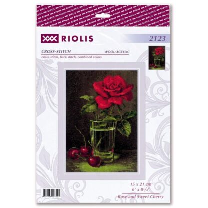 Kit point de croix RIOLIS 2123 Rose et cerise douce 15x21cm