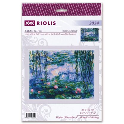 Kit point de croix RIOLIS 2034 Les nénuphars d'après Monet 40x30cm