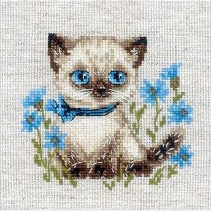 Kit point de croix RIOLIS 2118 Chaton siamois Broderiedumonde