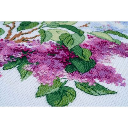 Kit point de croix RIOLIS 2030 Fleurs de lilas 40x40cm