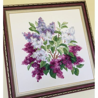 Kit point de croix RIOLIS 2030 Fleurs de lilas 40x40cm