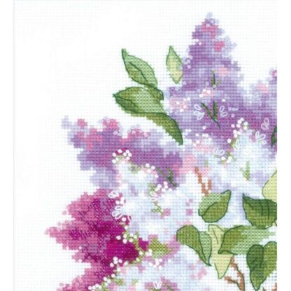 Kit point de croix RIOLIS 2030 Fleurs de lilas 40x40cm