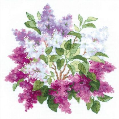 Kit point de croix RIOLIS 2030 Fleurs de lilas Broderiedumonde