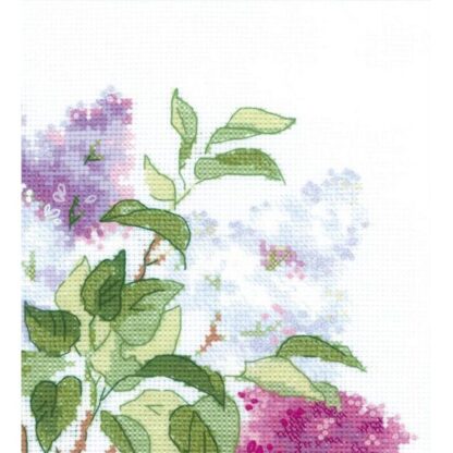 Kit point de croix RIOLIS 2030 Fleurs de lilas 40x40cm