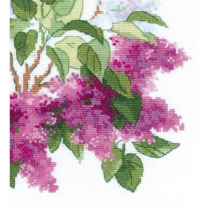 Kit point de croix RIOLIS 2030 Fleurs de lilas 40x40cm