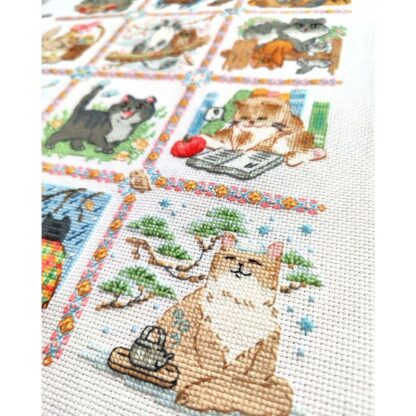 Kit point de croix RIOLIS 2136 Calendrier des chats 30x40cm