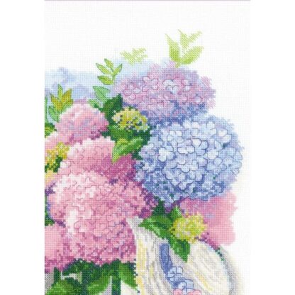 Kit point de croix RIOLIS 2026 Hortensias du jardin 30x40cm