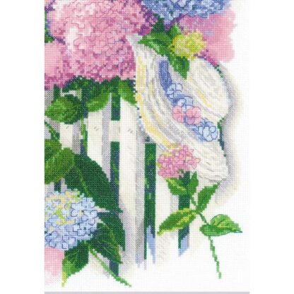 Kit point de croix RIOLIS 2026 Hortensias du jardin 30x40cm