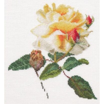 Kit point de croix Thea Gouverneur Rose Jaune 416A Broderiedumonde