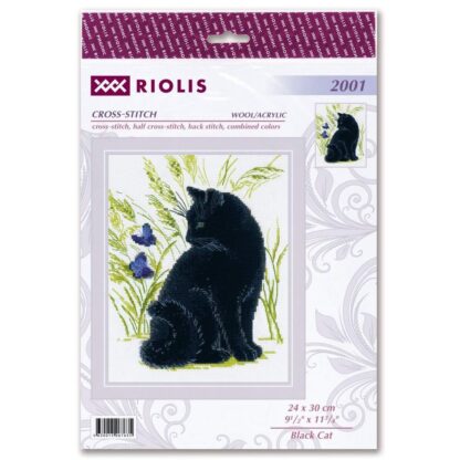 Kit point de croix RIOLIS 2001 Chat noir 24x30cm
