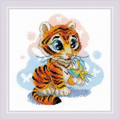 Kit point de croix RIOLIS 1976 Curieux petit tigre 20x20cm