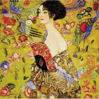 Kit point de croix RIOLIS 1226 La femme à l'éventail d'après Klimt BRODERIEDUMONDE