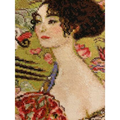 Kit point de croix RIOLIS 1226 La femme à l'éventail d'après Klimt 35x35cm