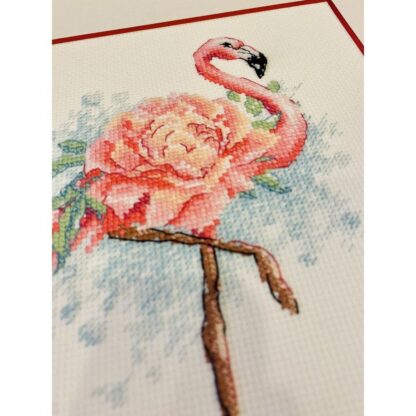 Kit point de croix RIOLIS 2117 Flamant rose en fleurs 18x24cm