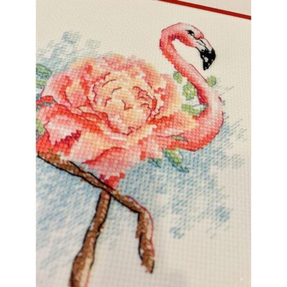 Kit point de croix RIOLIS 2117 Flamant rose en fleurs 18x24cm