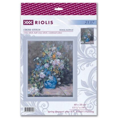 Kit point de croix RIOLIS 2137 Bouquet printanier d'après le tableau de P. A. Renoir 40x50cm