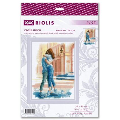 Kit point de croix RIOLIS 2155 Histoire d'amour, la passion 30x40cm