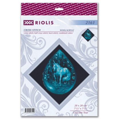 Kit point de croix RIOLIS 2161 Larme de Licorne 20x20cm