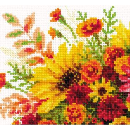 Kit point de croix RIOLIS 1973 Fleurs d'automne 30x24cm