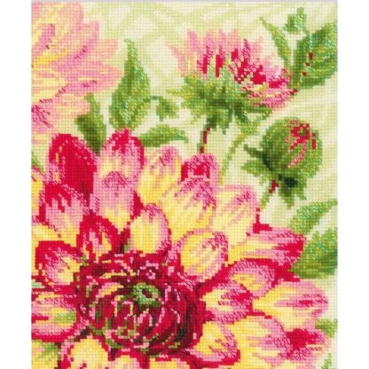 Kit point de croix RIOLIS 1968 Dahlias 40x50cm