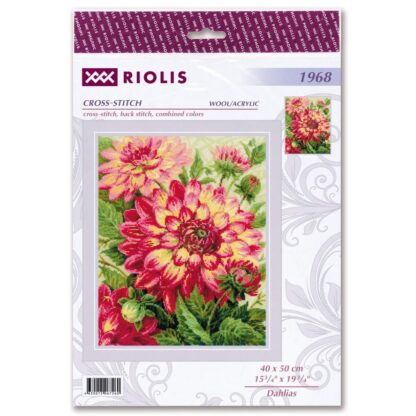 Kit point de croix RIOLIS 1968 Dahlias 40x50cm