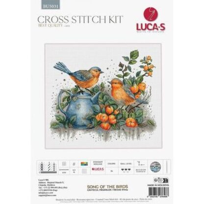 Kit point de croix Luca-S BU5031 Le chant des oiseaux 26x23cm