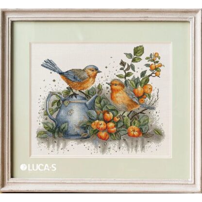 Kit point de croix Luca-S BU5031 Le chant des oiseaux 26x23cm