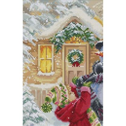 Kit point de croix Luca-S BU5018 La fille aux cadeaux 24x33cm